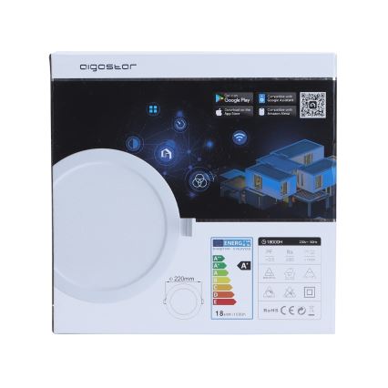 Aigostar - LED Dimmable χωνευτό φωτιστικό 18W/230V δ. 22 cm Wi-Fi