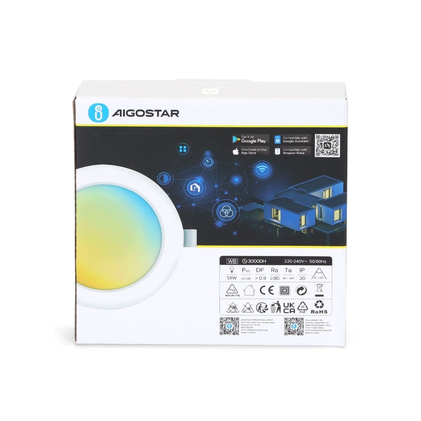 Aigostar - LED Dimmable χωνευτό φωτιστικό LED/9W/230V δ. 14,5 cm Wi-Fi
