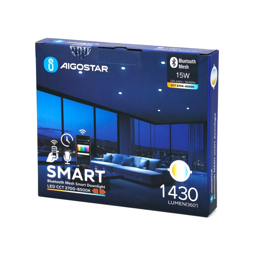 Aigostar - LED Dimmable χωνευτό φωτιστικό MESH LED/15W/230V 2700-6500K διάμετρος 17 cm