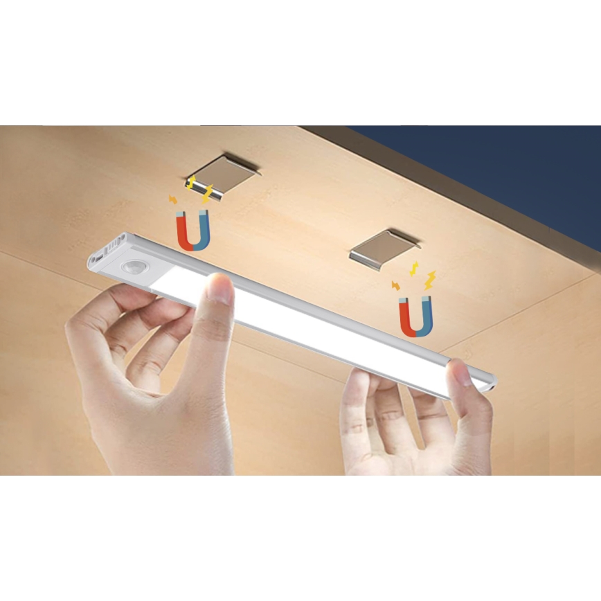 Aigostar - Φωτιστικό επίπλων LED με αισθητήρα, επαναφορτιζόμενο LED/1,5W/5V 6500K