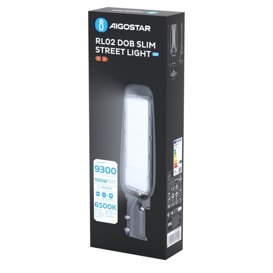 Aigostar - LED Φωτιστικό δρόμου SLIM LED/100W/230V 6500K IP65