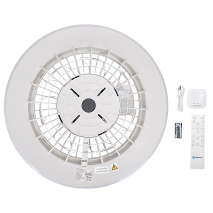 Aigostar - LED Φωτιστικό οροφής dimmable με ανεμιστήρα MESH LED/40W/230V 2700-6500K λευκό + τηλεχειριστήριο