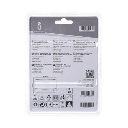 Aigostar - LED Φορητό φωτάκι νυκτός ντιμαριζόμενο LED/1W/5V 6500K+ USB