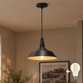 Aigostar - LED κρεμαστό φωτιστικό με καλώδιο 1xE27/60W/230V Ø 36 cm μαύρο