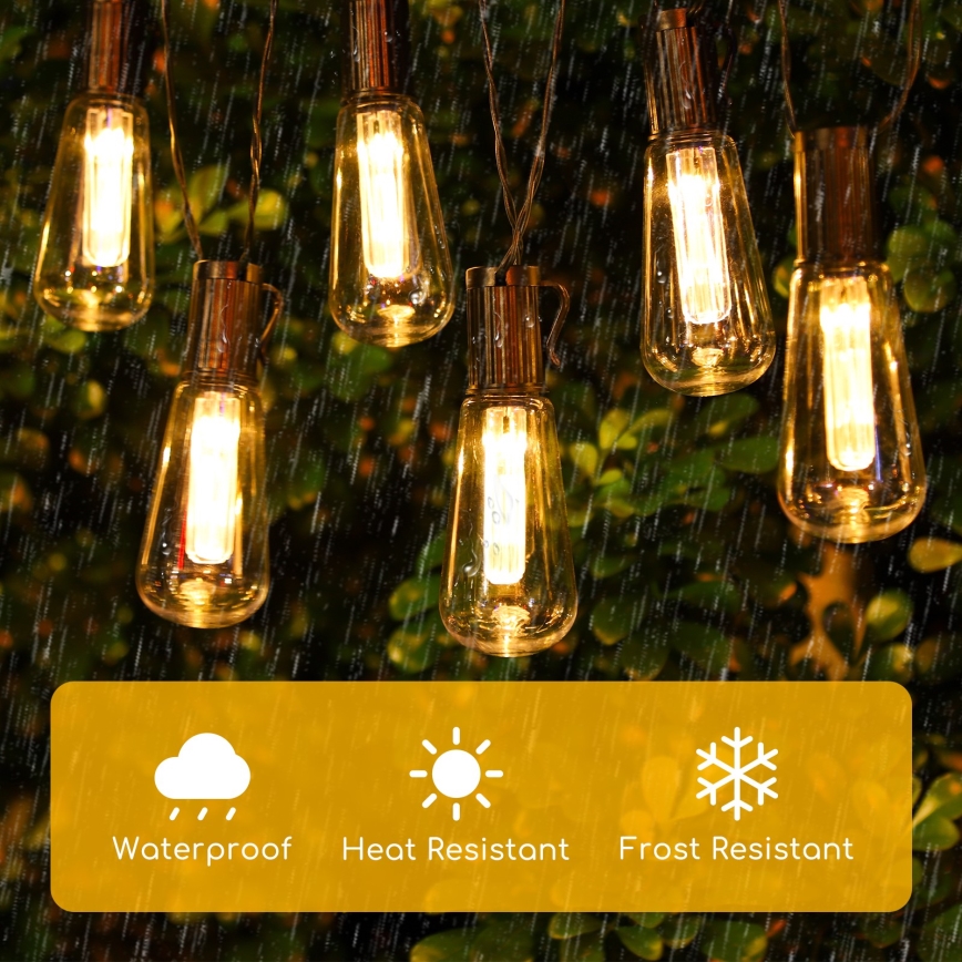 Aigostar - LED Ηλιακά λαμπάκια 10xLED/3,8m IP44 θερμό λευκό