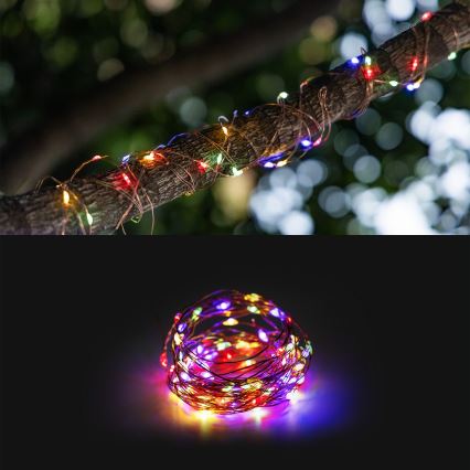 Aigostar - Ηλιακή σειρά LED με 8 λειτουργίες, 12μ, 800 mAh, IP65, πολύχρωμη