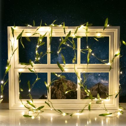 Aigostar - LED Ηλιακή Γιρλάντα 100xLED/12m IP65 300 mAh ζεστό λευκό ελιά