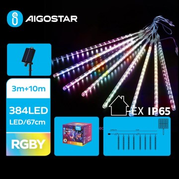 Aigostar - LED ηλιακή γιρλάντα 384xLED/13m IP65 1200 mAh πολύχρωμη