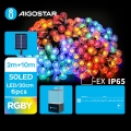 Aigostar - LED ηλιακή διακοσμητική αλυσίδα 50xLED/8 λειτουργίες 12μ IP65 πολύχρωμη 800 mAh