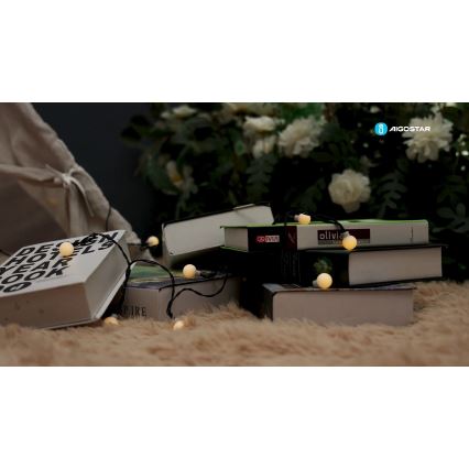 Aigostar - LED ηλιακή διακοσμητική σειρά 50xLED/8 λειτουργίες 12μ IP65 800 mAh ζεστό λευκό