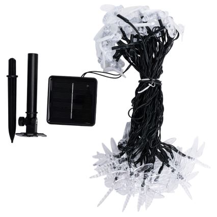 Aigostar - Ηλιακή διακοσμητική γιρλάντα με 50 LED, 8 λειτουργίες, 10 m, 800 mAh, IP65, ψυχρό λευκό