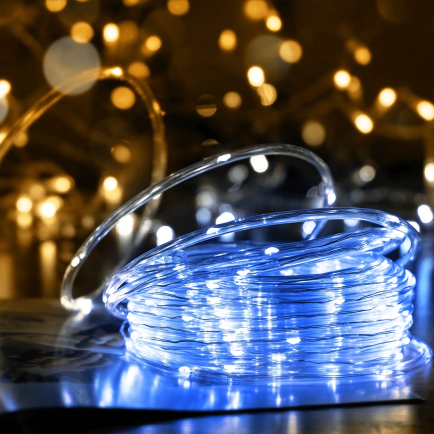 Aigostar - LED ηλιακή χριστουγεννιάτικη γιρλάντα 100xLED/8 λειτουργίες 12m IP65 ψυχρό λευκό 800 mAh