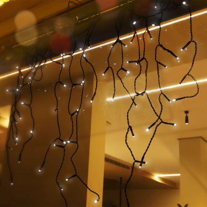 Aigostar - Ηλιακή LED χριστουγεννιάτικη γιρλάντα 100xLED/8 λειτουργίες 8x0,6m 500 mAh IP65 ψυχρό λευκό