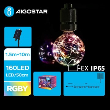 Aigostar - LED Ηλιακή χριστουγεννιάτικη γιρλάντα 20xLED/8 λειτουργίες 11,5m IP65 πολύχρωμη
