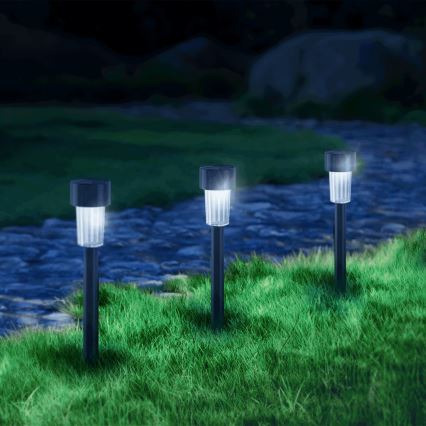 Aigostar - LED Ηλιακό φωτιστικό με αισθητήρα λυκόφωτος LED/0,006W/1,2V 40 mAh 29,5 εκ. μαύρο 6500K IP44