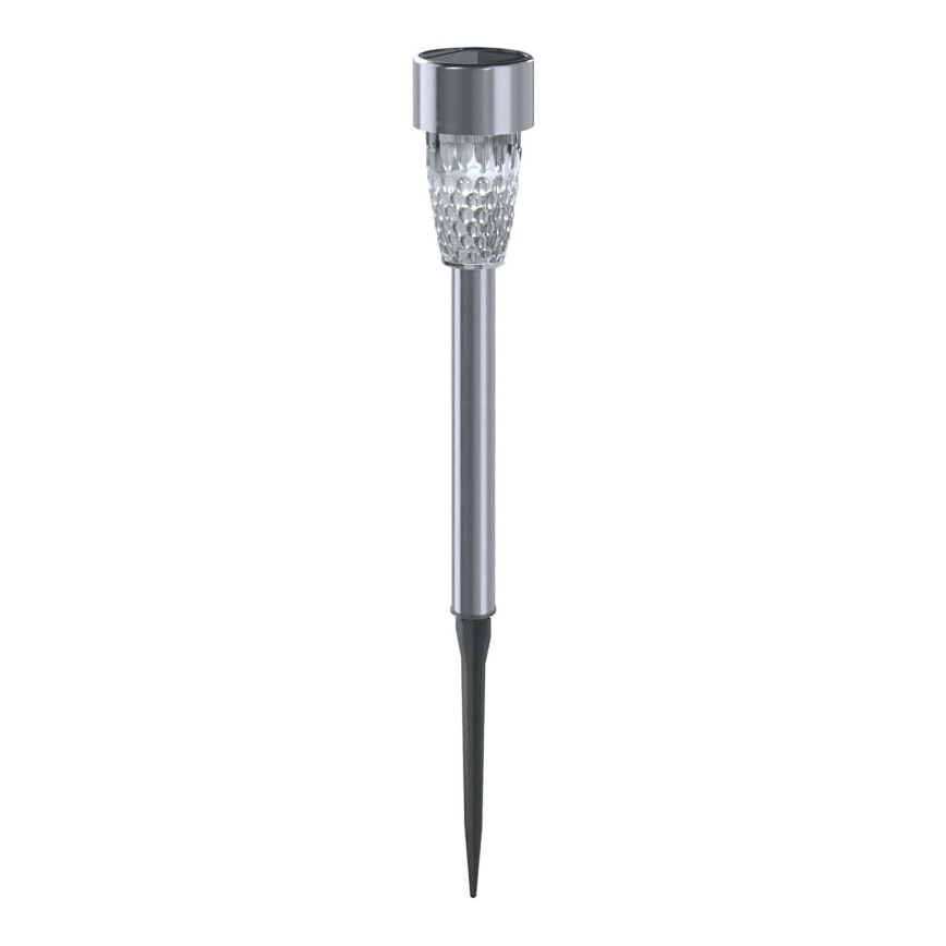 Aigostar - LED Ηλιακό Φωτιστικό LED/0,006W/1,2V 40 mAh 29,7 cm ματ χρώμιο 6500K IP44