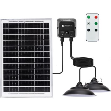 Aigostar - LED ηλιακό φωτιστικό με αισθητήρα 2xLED/35W/12V 6000 mAh 6500K IP65 διάμ. 15 εκ. + τηλεχειριστήριο