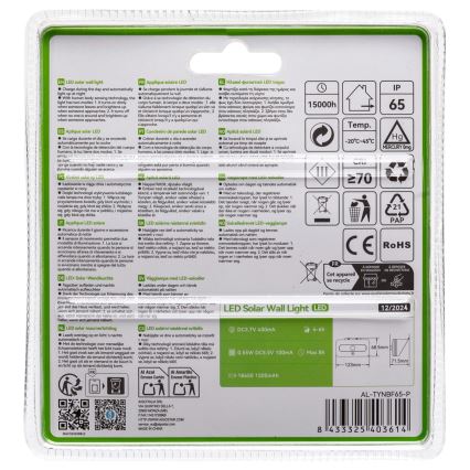 Aigostar - Ηλιακό φωτιστικό LED με αισθητήρα LED/3,7V 6500K 500 mAh IP65 μαύρο