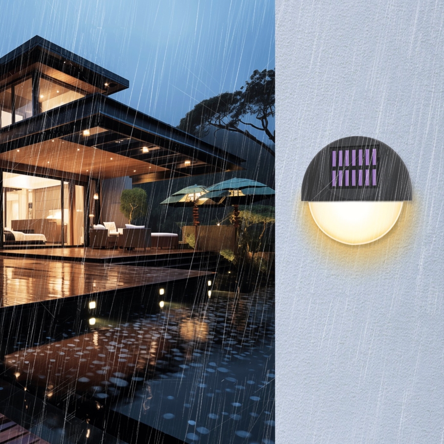 Aigostar - LED Ηλιακό Επιτοίχιο Φωτιστικό LED/1W/1,2V μαύρο 200 mAh 2700K IP44