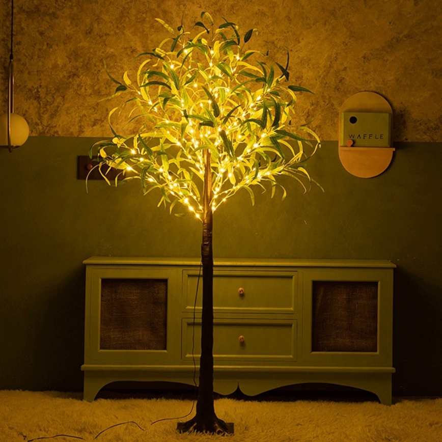 Aigostar - LED Ηλιακό διακοσμητικό 210xLED/3,5m IP65 1200 mAh ζεστό λευκό ελιά