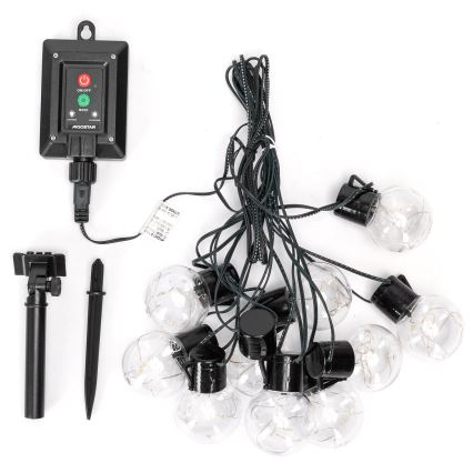 Aigostar - LED Ηλιακή Χριστουγεννιάτικη Γιρλάντα 10xLED/8 λειτουργίες 6,5μ IP65 500 mAh ζεστό λευκό