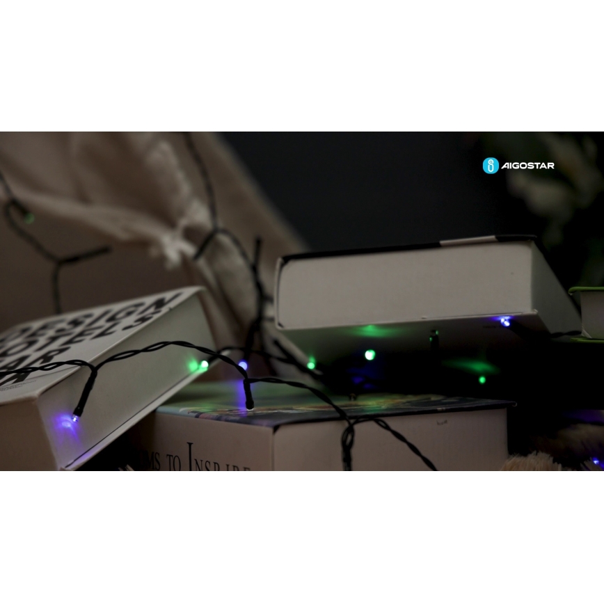 Aigostar - LED Ηλιακό χριστουγεννιάτικο φωτιστικό αλυσίδα 100xLED/8 λειτουργίες 12μ IP65 πολύχρωμο