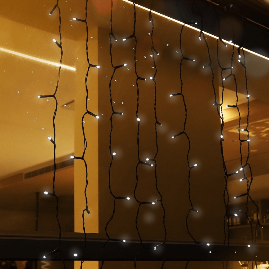 Aigostar - LED Ηλιακή Χριστουγεννιάτικη Γιρλάντα 100xLED/8 λειτουργίες 4x1m 800 mAh IP65 ψυχρό λευκό