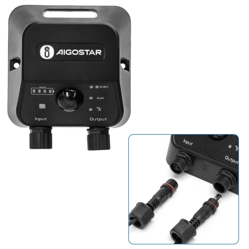 Aigostar - Ηλιακό LED φωτιστικό με αισθητήρα LED/35W/12V 3000 mAh 6500K IP65 διάμ. 10 cm + τηλεχειριστήριο