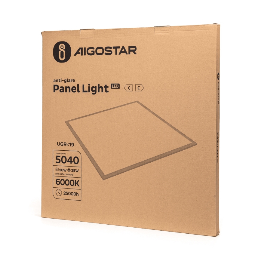 Aigostar - Πάνελ LED για ψευδοροφή LED/28W/230V Υψηλής απόδοσης UGR19 6000K 59,5x59,5 cm