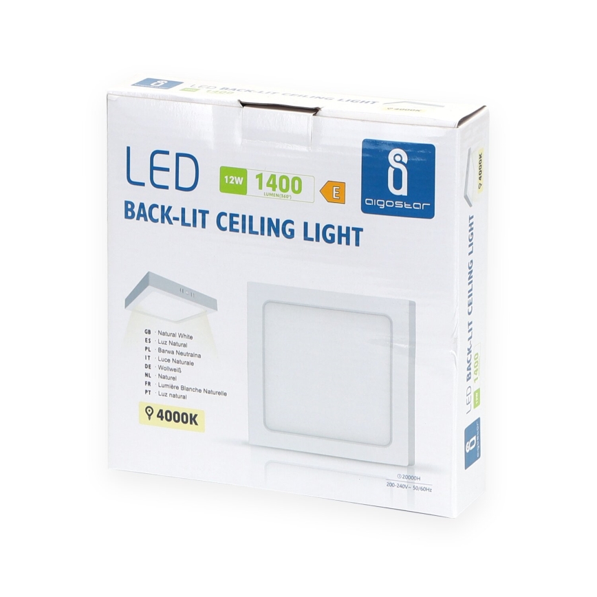 Aigostar - LED Πλαφονιέρα οροφής LED/12W/230V 17,3x17,3 cm 4000K λευκό