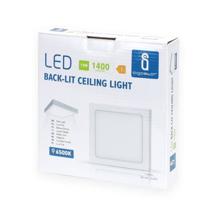 Aigostar - LED Πλαφονιέρα οροφής LED/12W/230V 17,3x17,3 cm 6500K λευκό