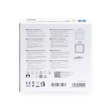 Aigostar - LED Πλαφονιέρα οροφής LED/12W/230V 17,3x17,3 cm 6500K λευκό