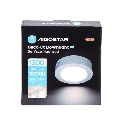 Aigostar - LED Πλαφονιέρα οροφής LED/12W/230V διάμετρος 17,4 cm 3000K λευκό