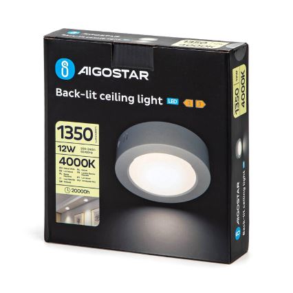 Aigostar - LED Πλαφονιέρα οροφής LED/12W/230V διάμετρος 17,4 cm 4000K λευκό