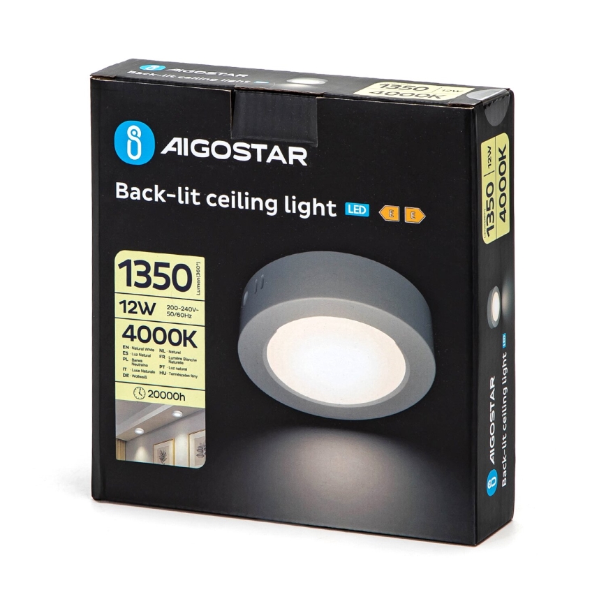 Aigostar - LED Πλαφονιέρα οροφής LED/12W/230V διάμετρος 17,4 cm 4000K λευκό