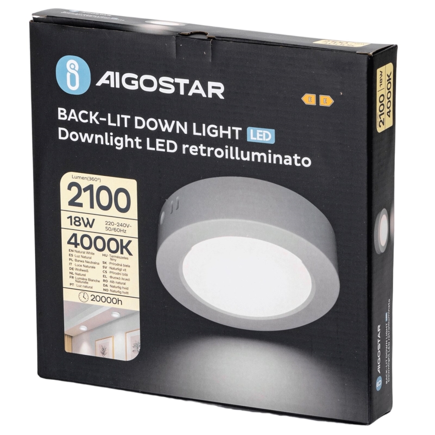 Aigostar - LED Πλαφονιέρα οροφής LED/18W/230V διάμετρος 22,6 cm 4000K λευκό