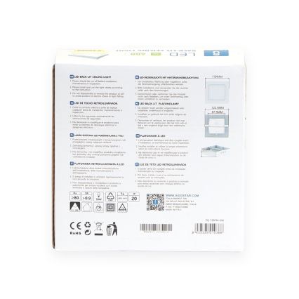 Aigostar - LED Πλαφονιέρα οροφής LED/6W/230V 12,2x12,2 cm 3000K λευκό