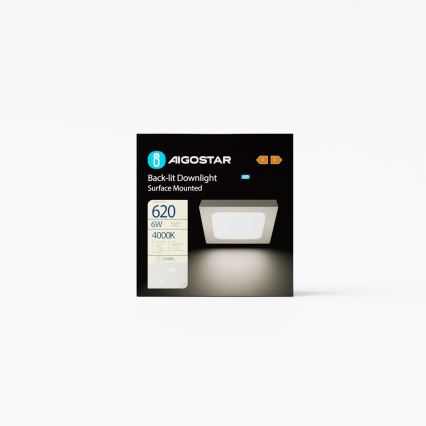 Aigostar - LED Πλαφονιέρα οροφής LED/6W/230V 12,2x12,2 cm 4000K λευκό