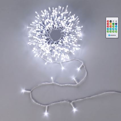 Aigostar - Ρυθμιζόμενη LED εξωτερική χριστουγεννιάτικη γιρλάντα με αισθητήρα κίνησης 100xLED/3xAA 12m ψυχρό λευκό + τηλεχειριστήριο