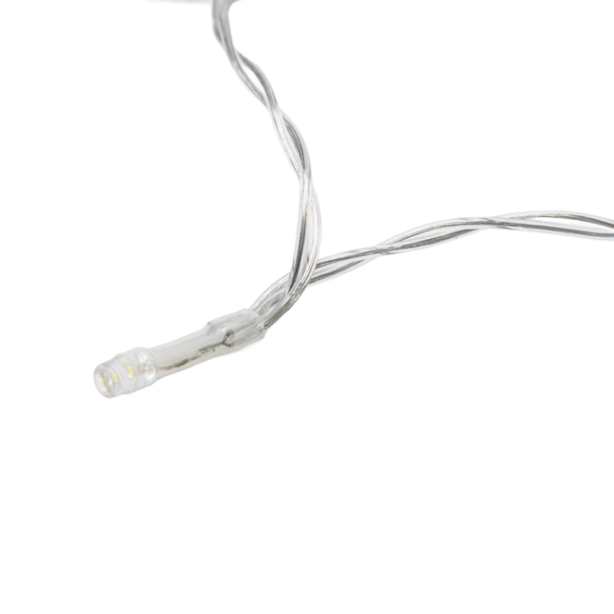 Aigostar - Ρυθμιζόμενη LED εξωτερική χριστουγεννιάτικη γιρλάντα με αισθητήρα κίνησης 100xLED/3xAA 12m ψυχρό λευκό + τηλεχειριστήριο