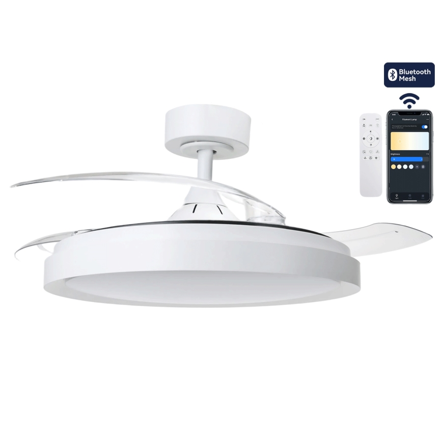 Aigostar - Ρυθμιζόμενος ανεμιστήρας οροφής LED/50W/230V 2700-6500K Ø106cm λευκός + τηλεχειριστήριο