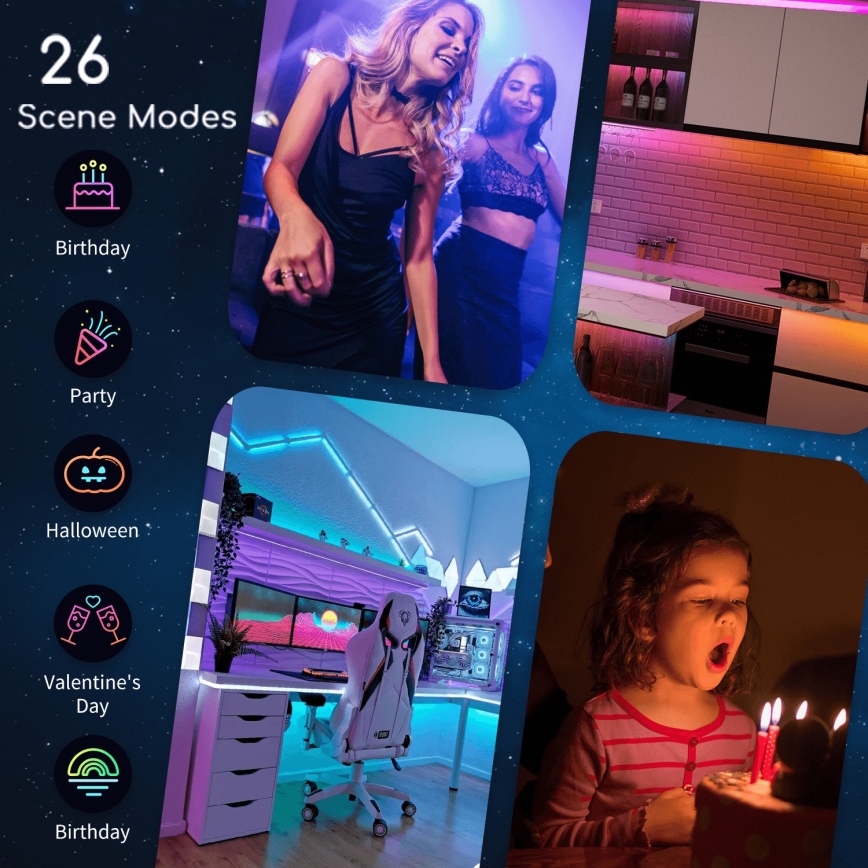 Aigostar - Ρυθμιζόμενη LED ταινία RGB 6,5μ LED/16,5W/12/230V 3000K Wi-Fi