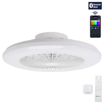 Aigostar - LED RGBW Φωτιστικό οροφής dimmable με ανεμιστήρα LED/40W/230V 2700-6500K διάμετρος 48,5 cm λευκό + τηλεχειριστήριο