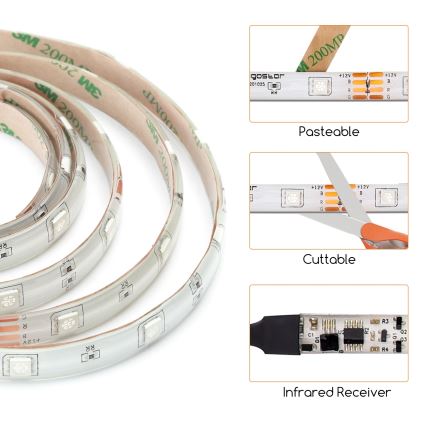 Aigostar - LED RGB Dimmable ταινία 3m LED/24W/12/230V IP65 + τηλεχειριστήριο