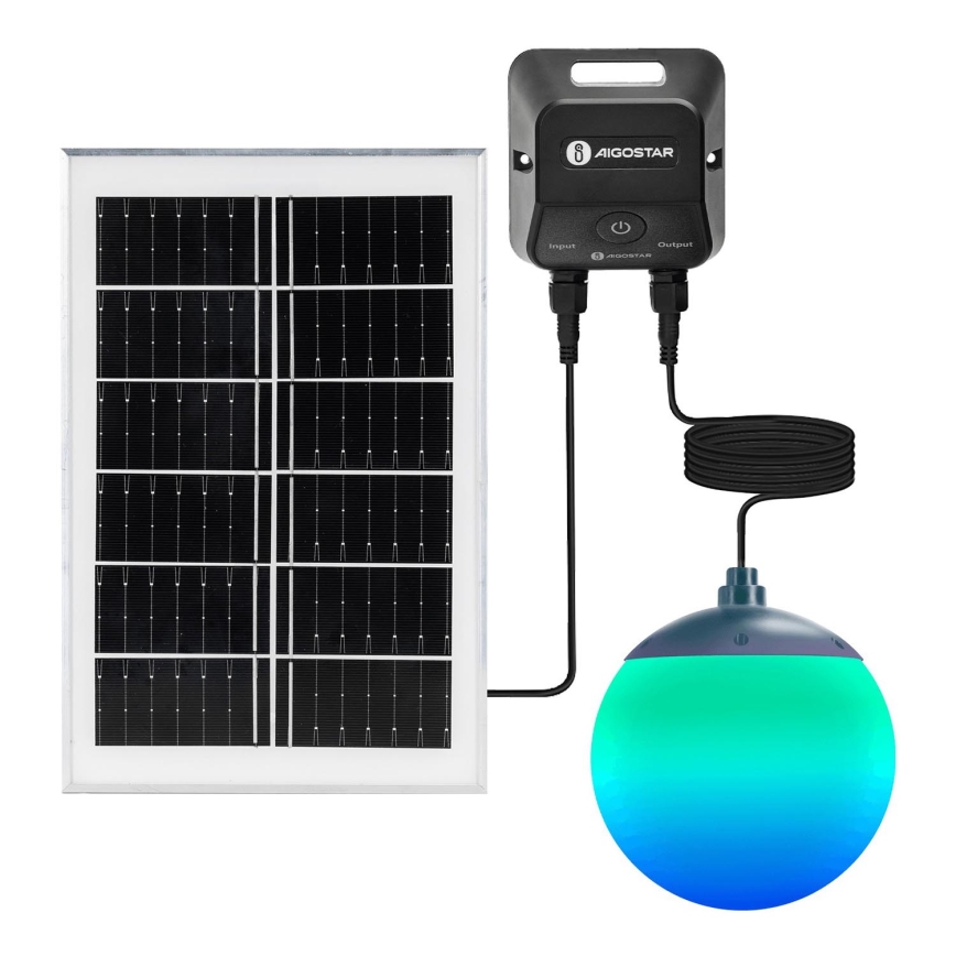 Aigostar - LED RGB Dimming ηλιακό κρεμαστό φωτιστικό οροφής MESH LED/20W/3,7V 4000 mAh 2700K-6500K IP65 διάμετρος 15 cm