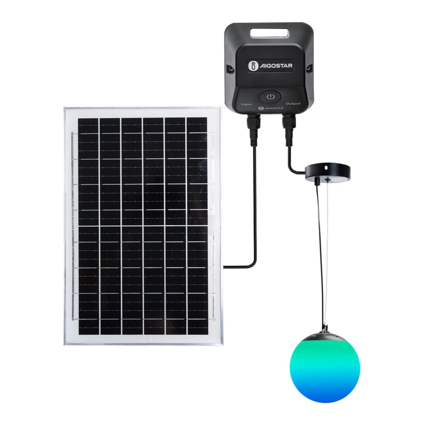 Aigostar - LED RGB Dimming ηλιακό κρεμαστό φωτιστικό οροφής MESH LED/35W/3,7V 8000 mAh 2700K-6500K IP65 διάμετρος 50 cm