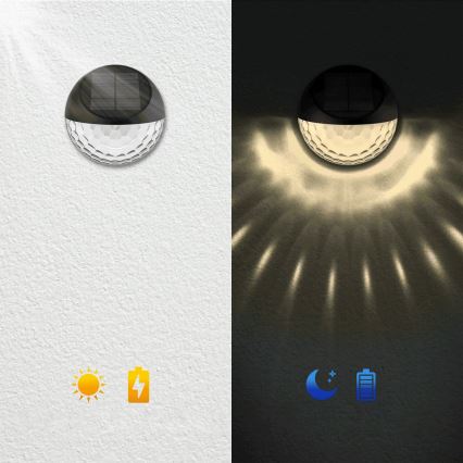 Aigostar - LED RGB Ηλιακό Επιτοίχιο Φωτιστικό LED/2W/1,2V 300 mAh μαύρο IP44