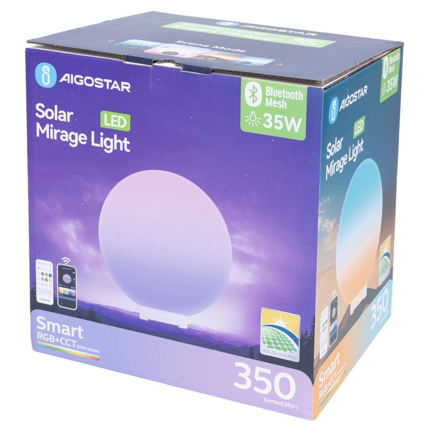 Aigostar - LED RGBW ρυθμιζόμενο εξωτερικό φωτιστικό MESH LED/35W/3,7V 4000mAh 2700-6500K IP65 διάμ. 50 cm + τηλεχειριστήριο