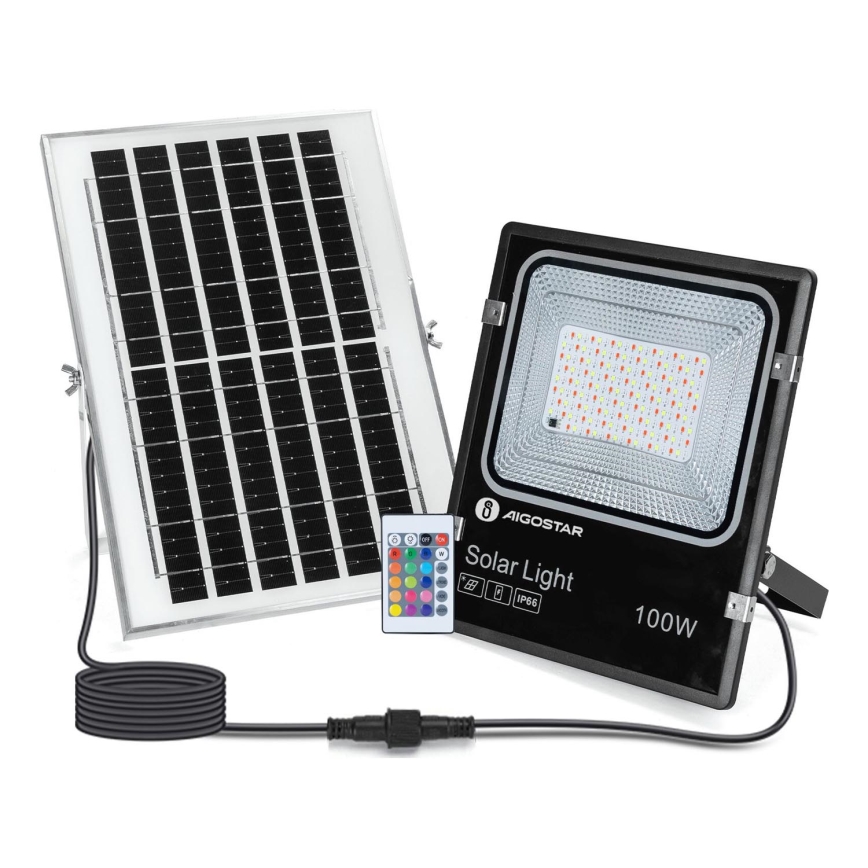 Aigostar - LED RGB Ηλιακός προβολέας Dimmable LED/100W/3,2V IP66 + τηλεχειριστήριο