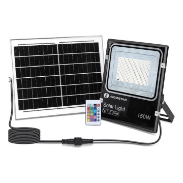 Aigostar - LED RGB Ηλιακός προβολέας Dimmable LED/150W/3,2V IP66 + τηλεχειριστήριο